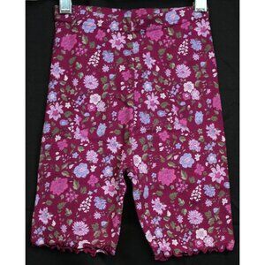 2005 Gymboree Romantic Garden Bike Shorts Lettuce Edging Burgundy Floral sz 6